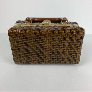 Delill Vintage 1950s Box Purse Basket Weave